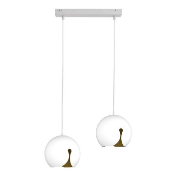 Takkkrona på ett snöre  MALAG 2xE27/60W/230V vit 