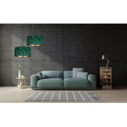 Takkkrona på ett snöre  RELLA 1xE27/60W/230V grön/gold