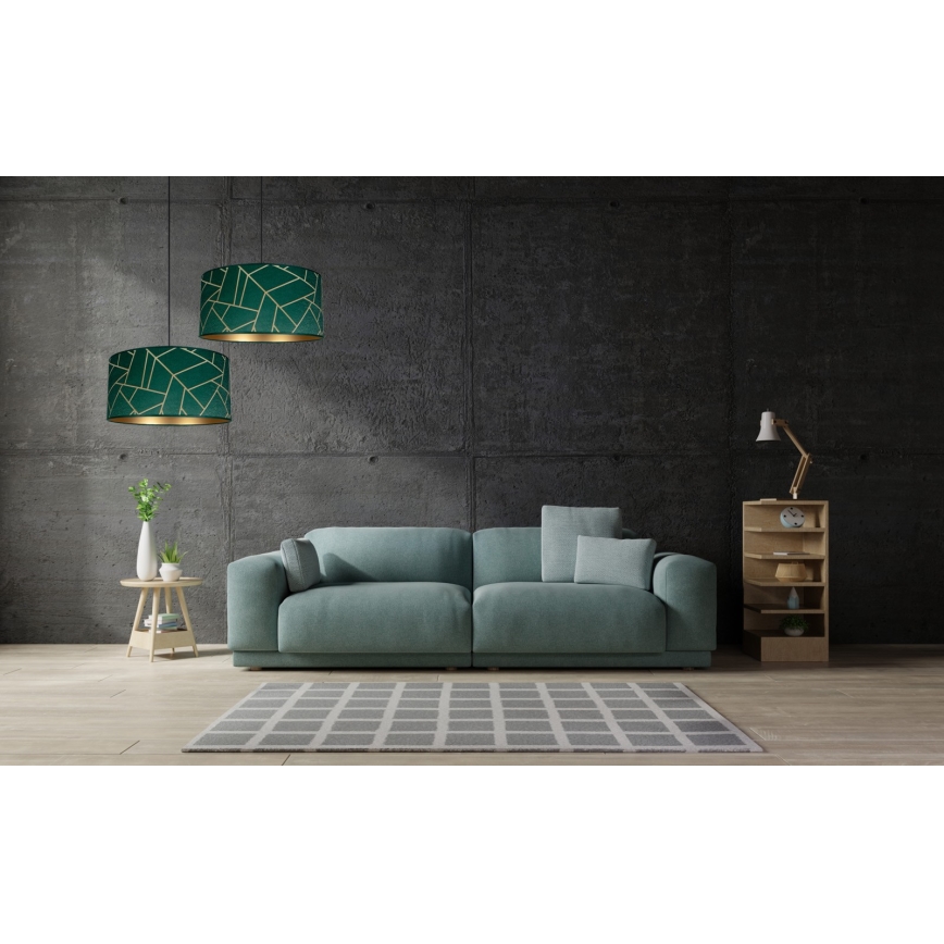 Takkkrona på ett snöre  RELLA 1xE27/60W/230V grön/gold