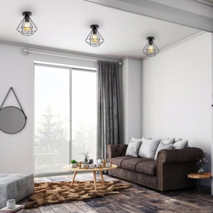 Taklampa 1xE27/40W/230V svart