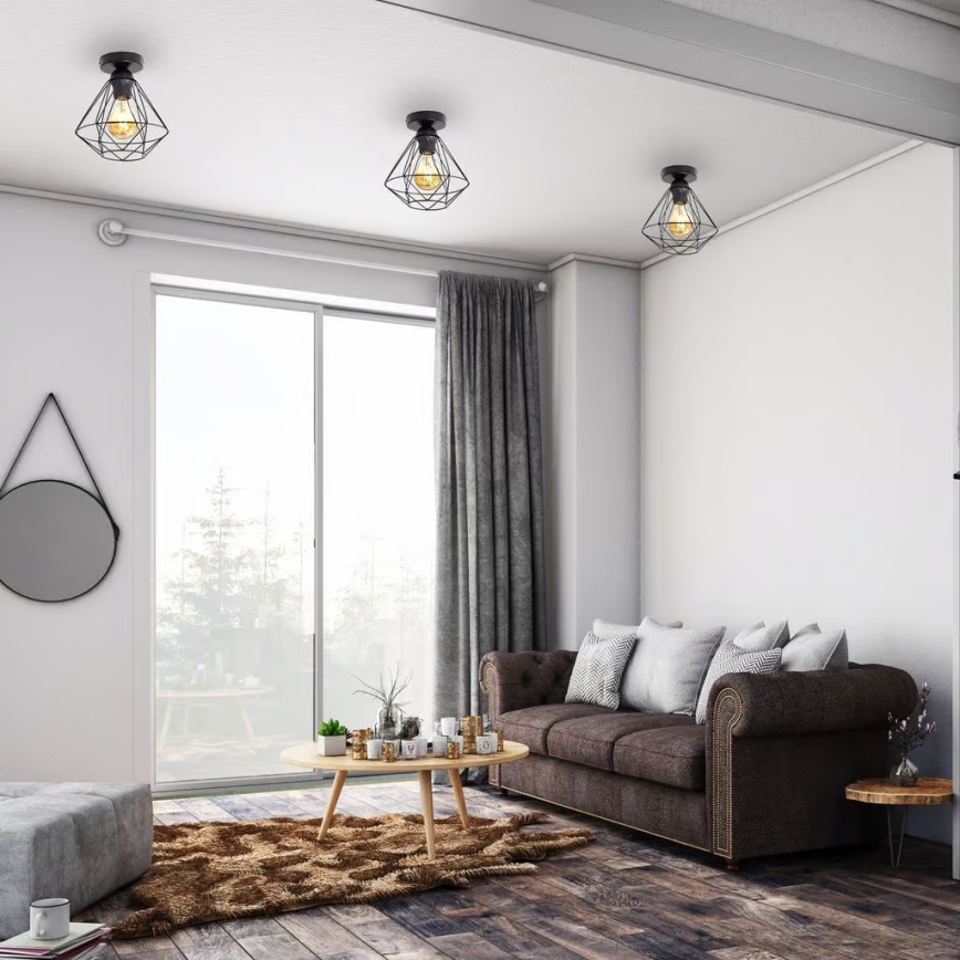 Taklampa 1xE27/40W/230V svart