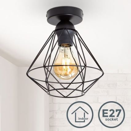 Taklampa 1xE27/40W/230V svart