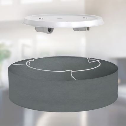 Taklampa 2 x E27 (max 40 W), 230 V, Ø 38 cm, grå