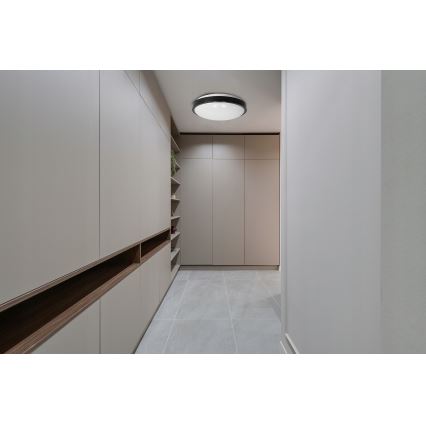 Taklampa 2xE27/40W/230V Ø 29,5 cm svart