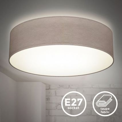 Taklampa 2xE27/40W/230V Ø 38 cm beige