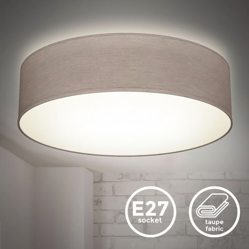 Taklampa 2xE27/40W/230V Ø 38 cm beige