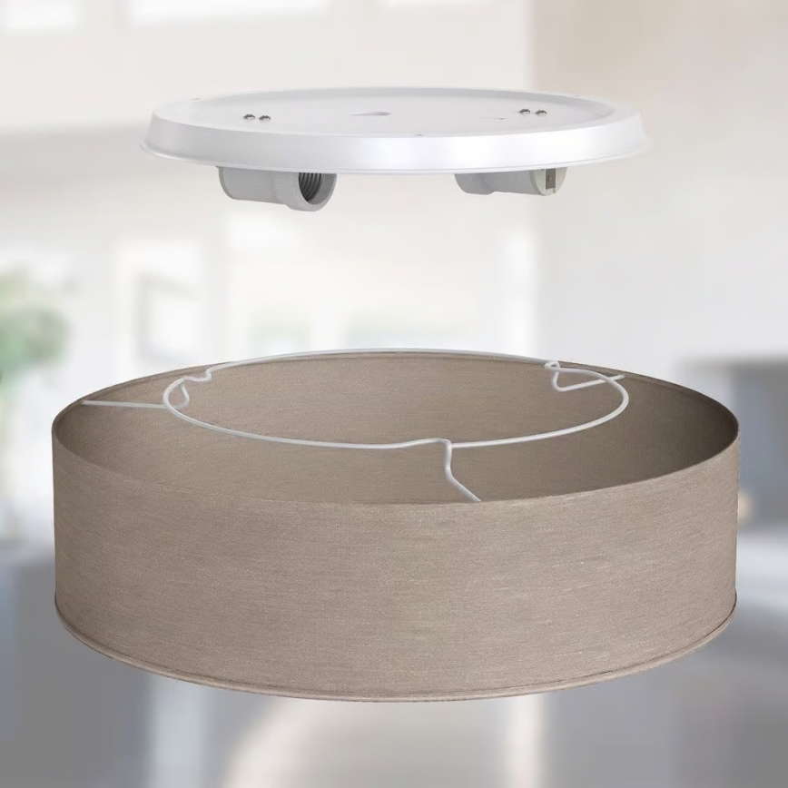 Taklampa 2xE27/40W/230V Ø 38 cm beige