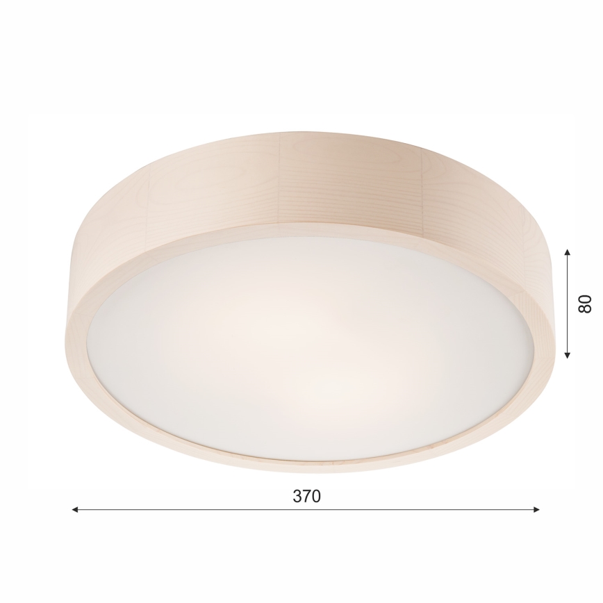 Taklampa 2xE27/60W/230V tallträ