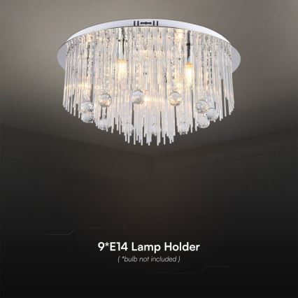 Taklampa 9xE14/40W/230V diameter 60 cm