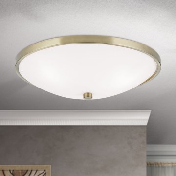 Taklampa AIDA 3xE27/60W/230V diameter 40 cm mässing
