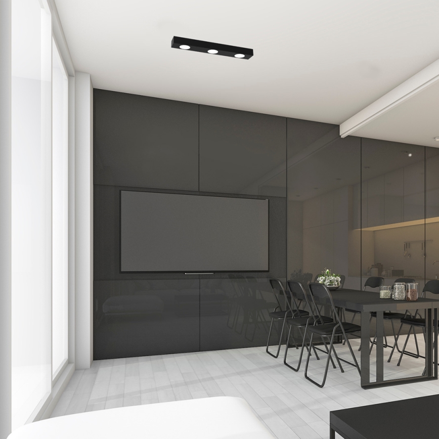 Taklampa ALEXANDER 3xGX53/12W/230V svart