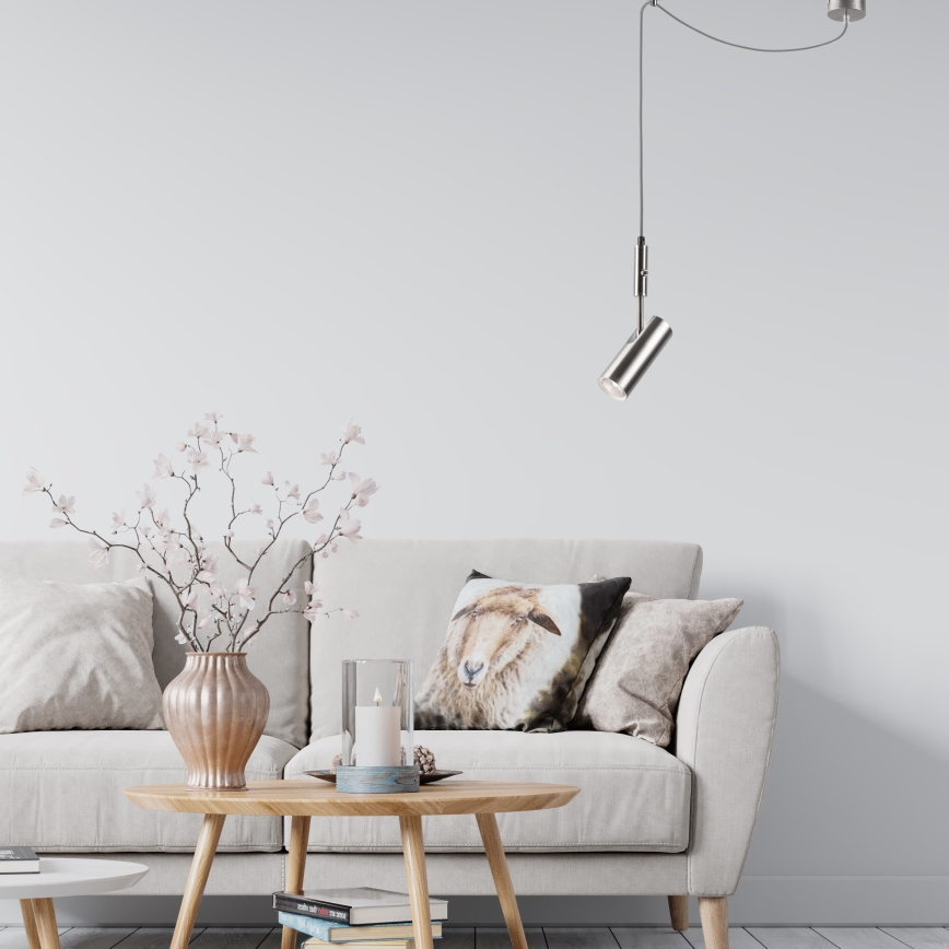 Taklampa på kabel ALMA 1xGU10/35W/230V krom