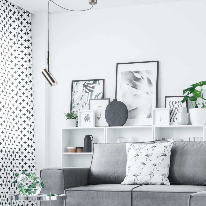 Taklampa på kabel ALMA 1xGU10/35W/230V krom