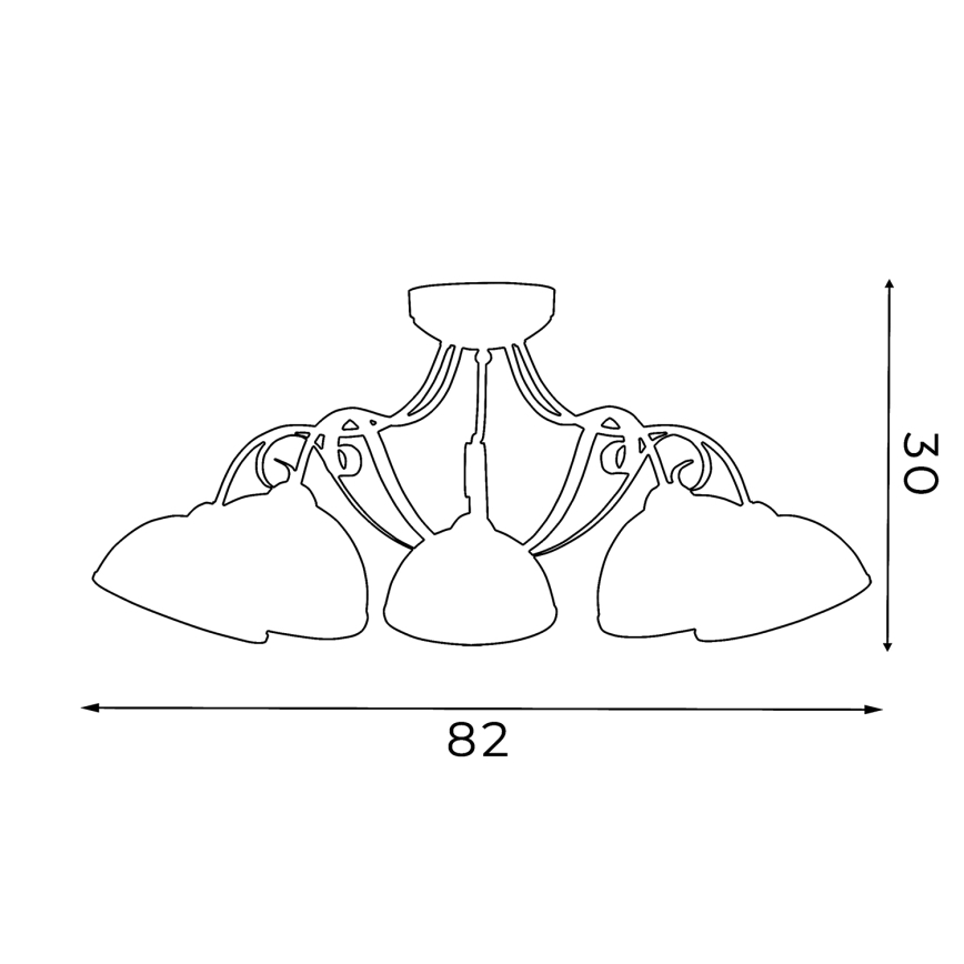 Taklampa ANTICA 5xE27/60W/230V