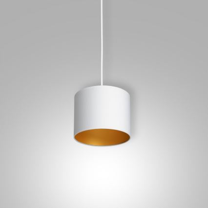 Taklampa på kabel ARDEN 1xE27/60W/230V Ø 18 cm vit/guld