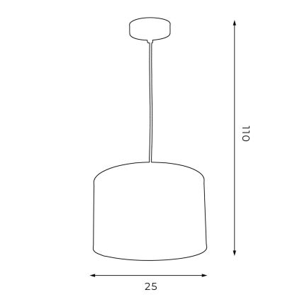 Taklampa på kabel ARDEN 1xE27/60W/230V Ø 25 cm svart/vit
