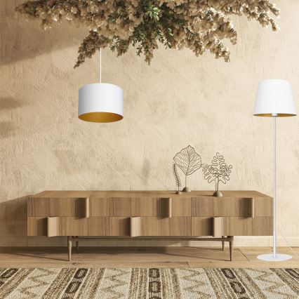 Taklampa på kabel ARDEN 1xE27/60W/230V Ø 25 cm vit/guld