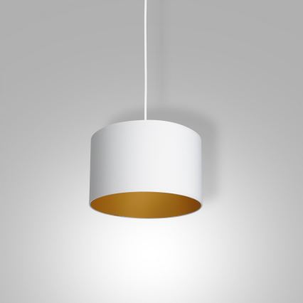Taklampa på kabel ARDEN 1xE27/60W/230V Ø 25 cm vit/guld
