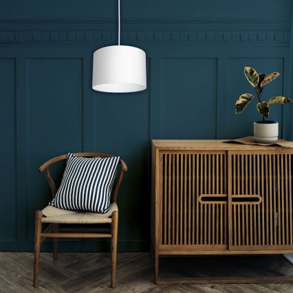 Taklampa på kabel ARDEN 1xE27/60W/230V Ø 25 cm vit
