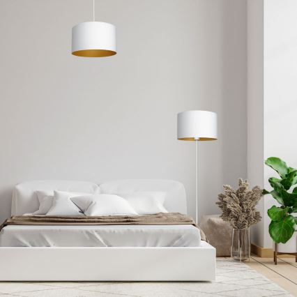 Taklampa på kabel ARDEN 1xE27/60W/230V Ø 40 cm vit/guld