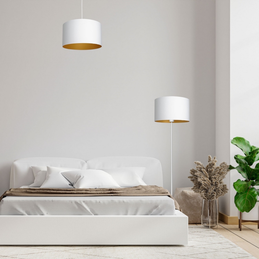 Taklampa på kabel ARDEN 1xE27/60W/230V Ø 40 cm vit/guld