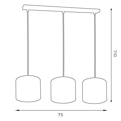Taklampa på kabel ARDEN 3xE27/60W/230V grön/guld