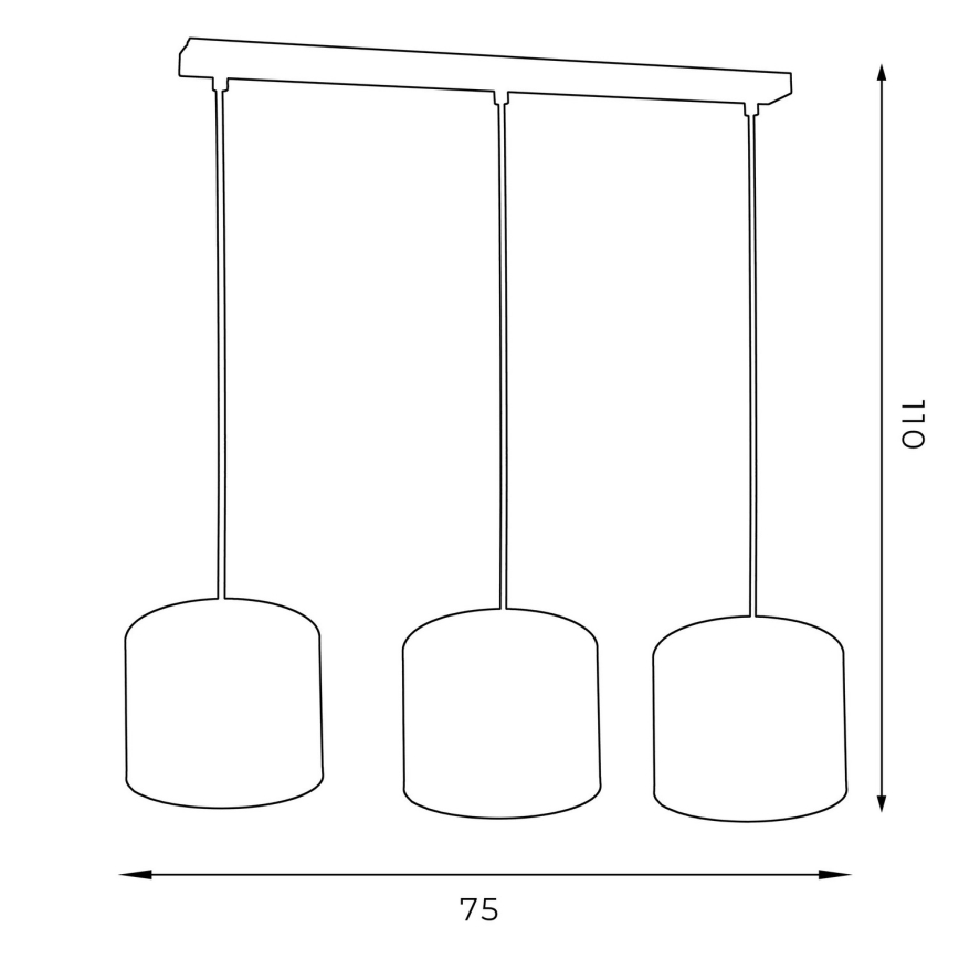 Taklampa på kabel ARDEN 3xE27/60W/230V lila/guld