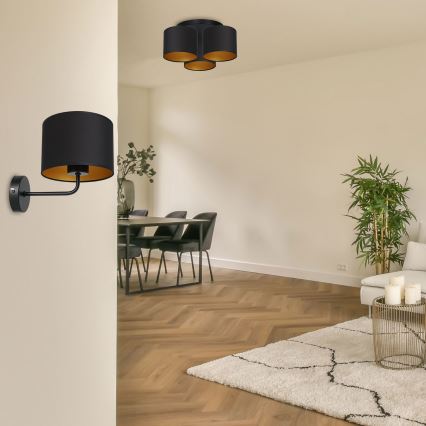 Taklampa ARDEN 3xE27/60W/230V svart/guld, infälld montage