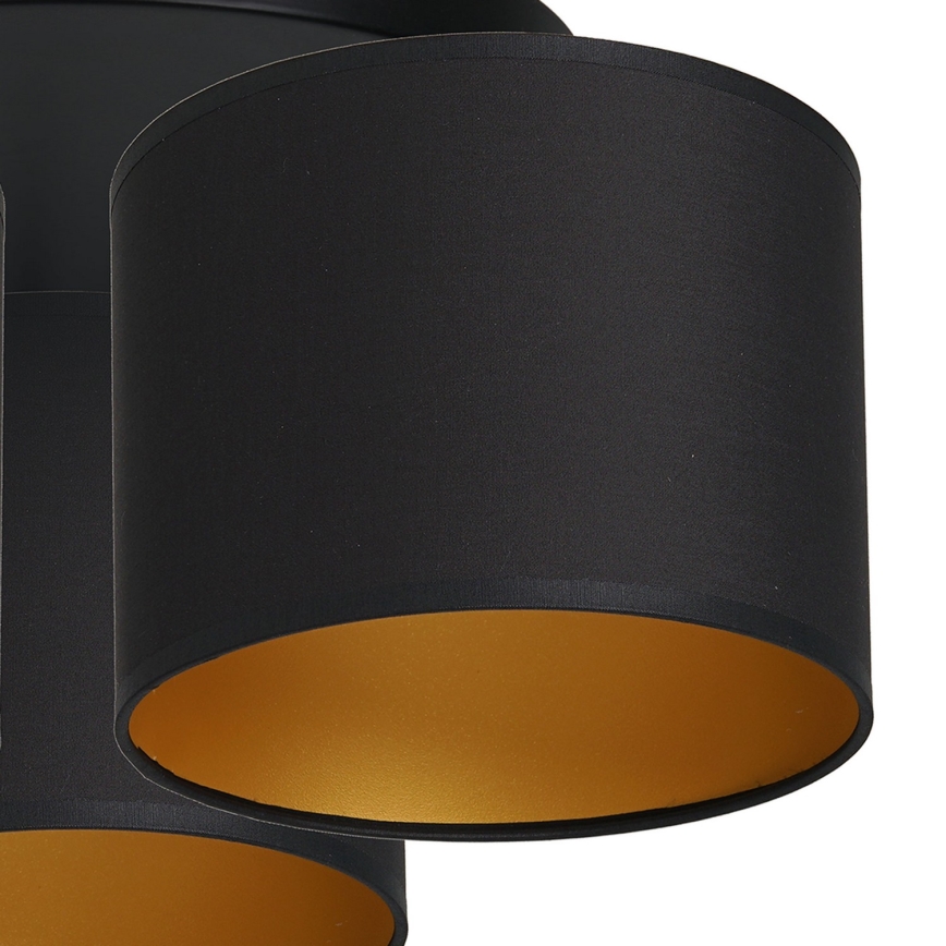 Taklampa ARDEN 3xE27/60W/230V svart/guld, infälld montage