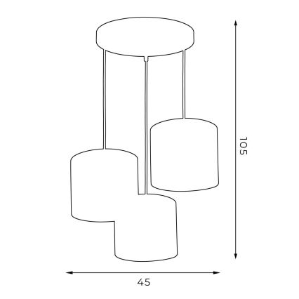 Taklampa på kabel ARDEN 3xE27/60W/230V vit