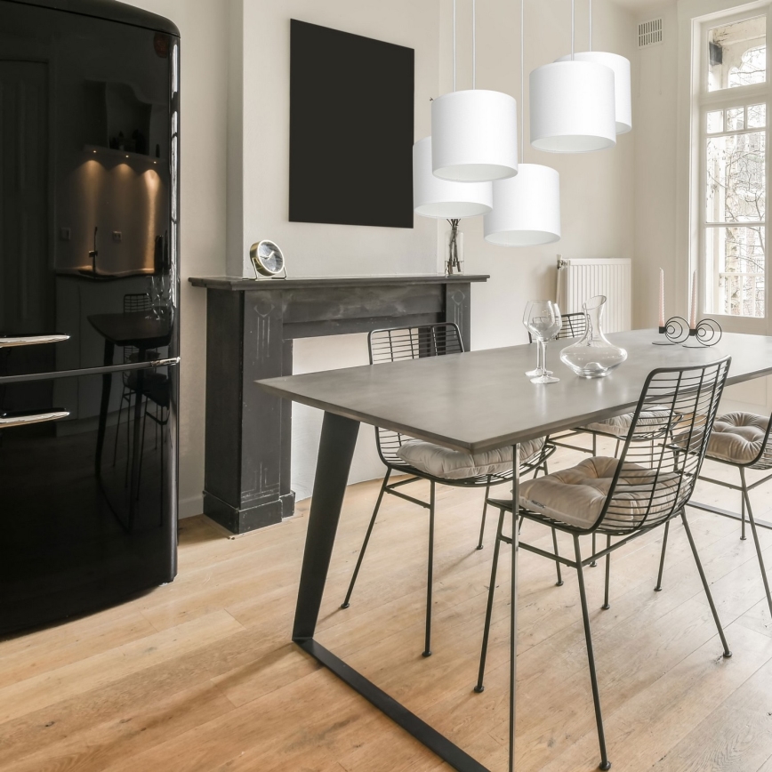 Taklampa på kabel ARDEN 5xE27/60W/230V vit