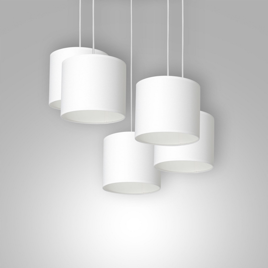 Taklampa på kabel ARDEN 5xE27/60W/230V vit