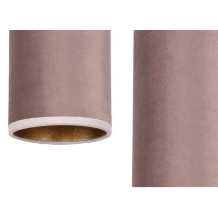 Taklampa på kabel AVALO 2xE27/60W/230V rosa/koppar