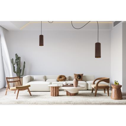 Taklampa på kabel AVALO 2xE27/60W/230V spindel brun/koppar