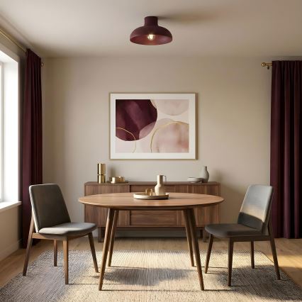 Taklampa BASCA 1xE27/15W/230V Ø 40 cm bordeaux