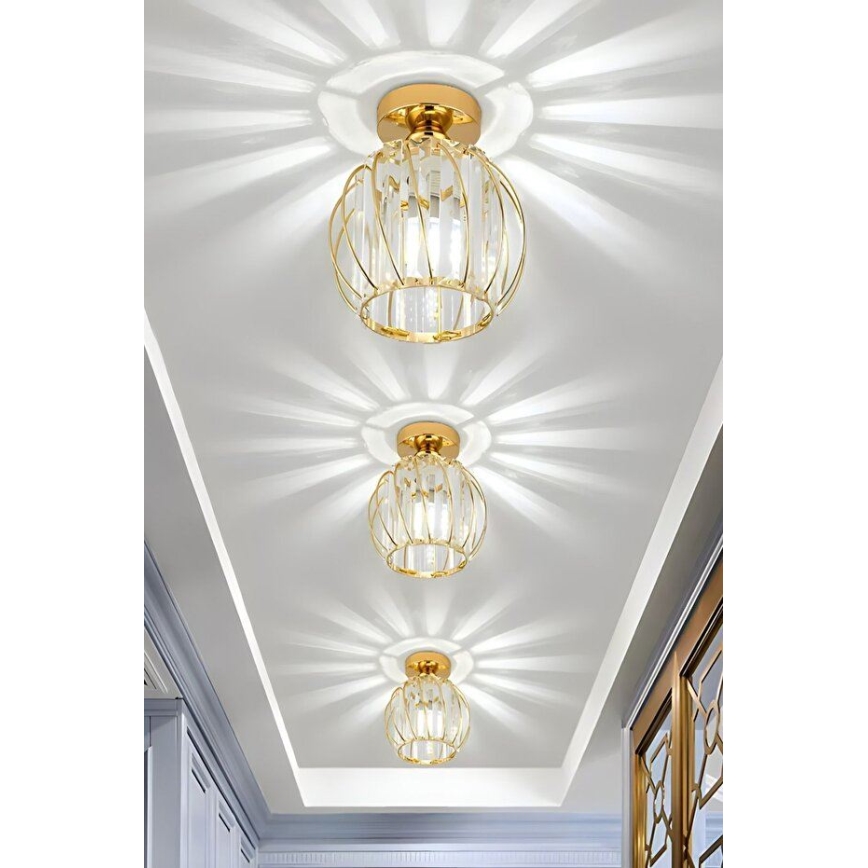 Taklampa BELLA 1xE27/40W/230V, Ø 20 cm, guldfärgad