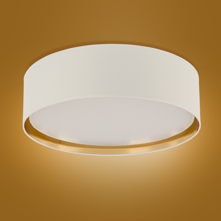 Taklampa  BILBAO 4xE27/15W/230V d. 60 cm vit /gold