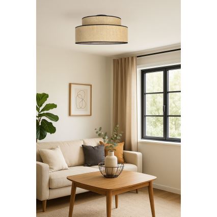 Taklampa BOHO 1xE27/60W/230V diameter 40 cm beige
