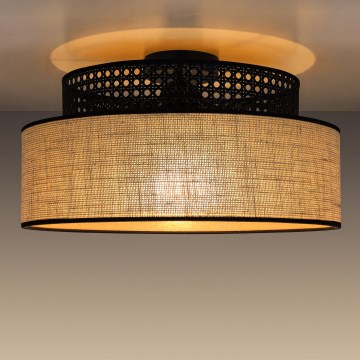 Taklampa BOHO 1xE27/60W/230V diameter 40 cm svart/rotting