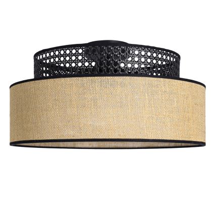 Taklampa BOHO 1xE27/60W/230V diameter 40 cm svart/rotting