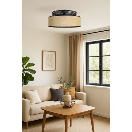 Taklampa BOHO 1xE27/60W/230V diameter 40 cm svart/rotting