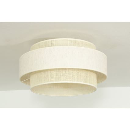 Taklampa BOHO 1xE27/60W/230V Ø 40 cm krämvit/jute