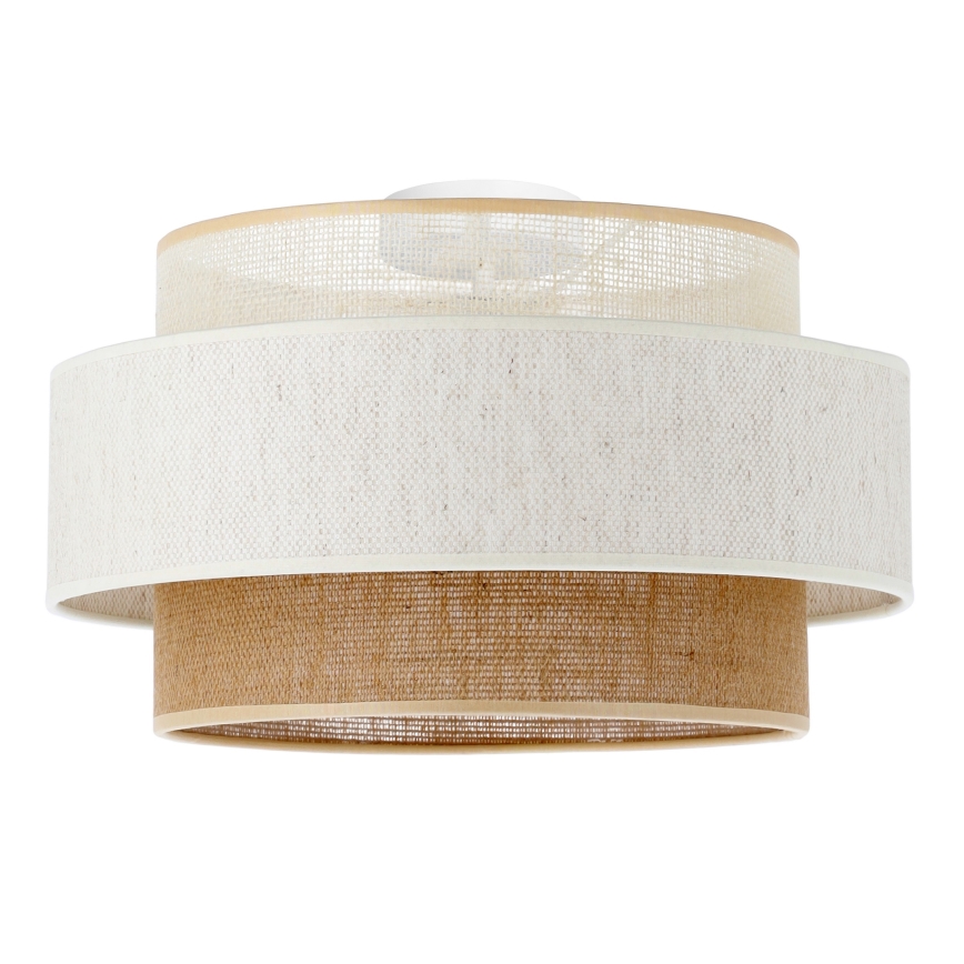 Taklampa BOHO 1xE27/60W/230V Ø 40 cm vit/jute