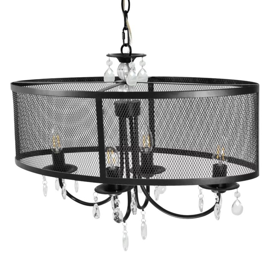 Kedjelampa BRESSO 4xE14/12W/230V svart