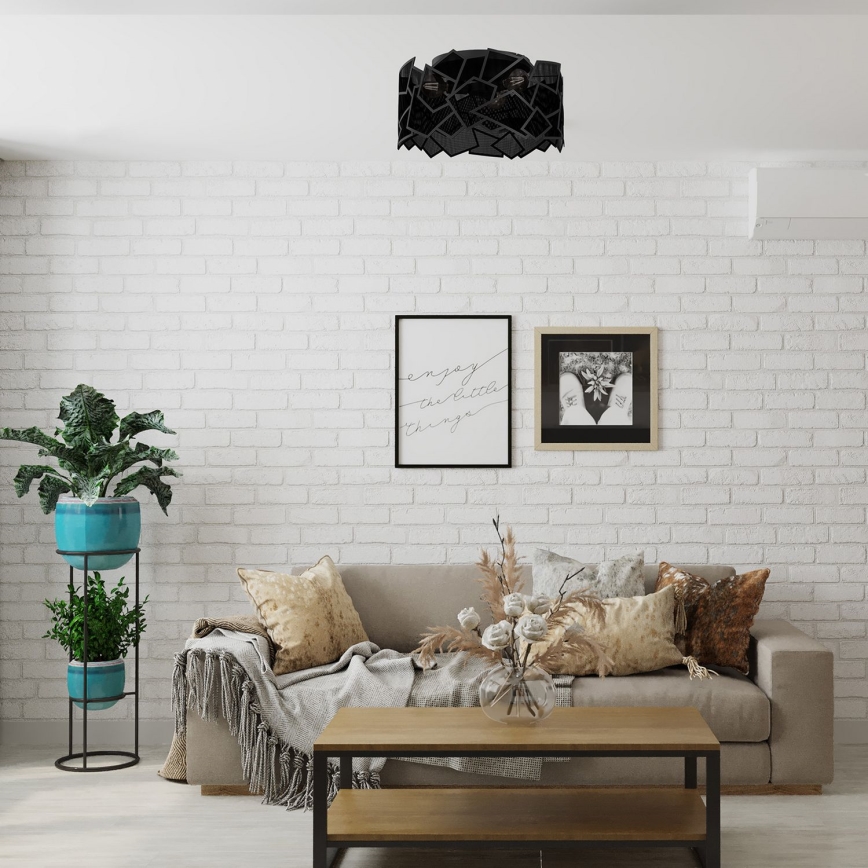 Taklampa CAMO 3xE27/15W/230V svart