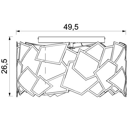 Taklampa CAMO 3xE27/15W/230V svart