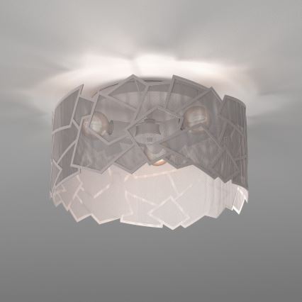 Taklampa CAMO 3xE27/15W/230V Ø 49,5 cm beige