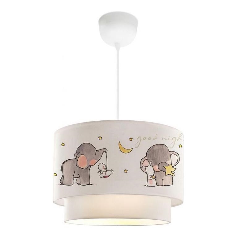 Taklampa CANDY för barn 1xE27/40W/230V vit/grå