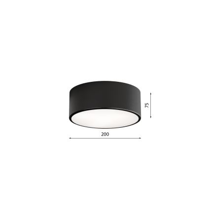 Taklampa CLEO 1xE27/24W/230V diameter 20 cm svart