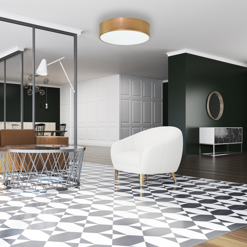 Taklampa  CLEO 2xE27/24W/230V d. 30 cm gold